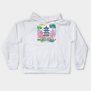 The Blue Pagoda tale Kids Hoodie